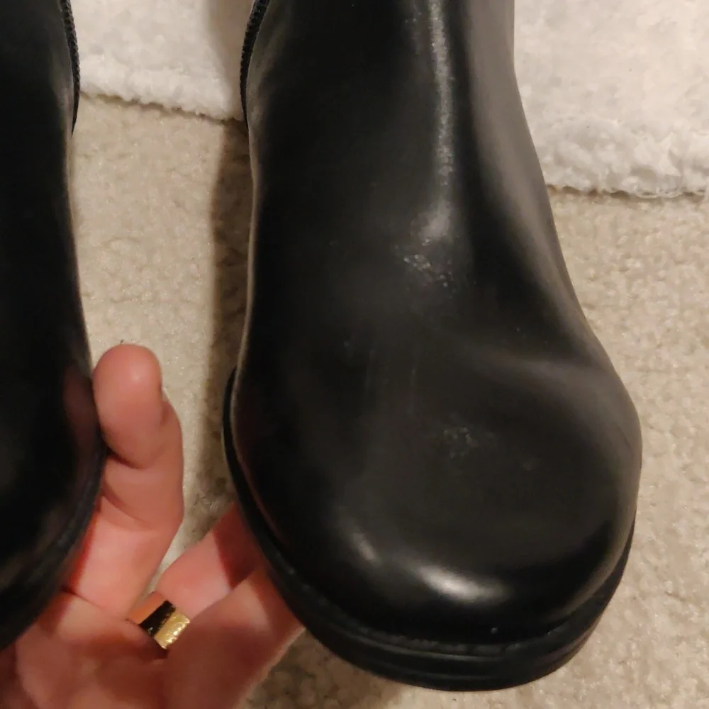New!Lauren Ralph Lauren Makaila Riding Elegant Black Leather Boots Y2K Cottageco